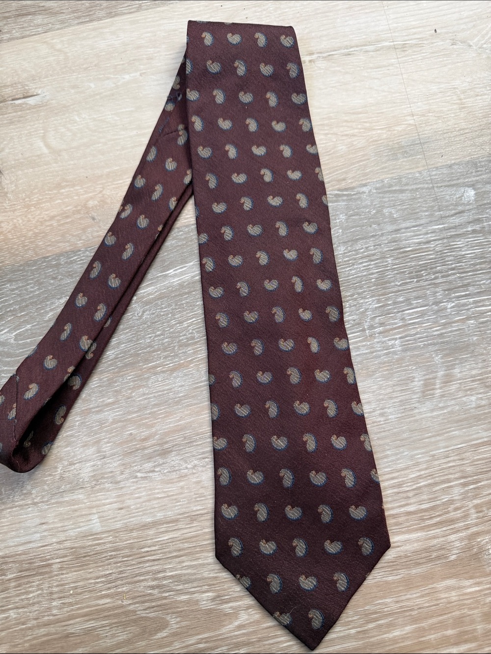 Giorgio Armani Burgundy Paisley Silk Tie